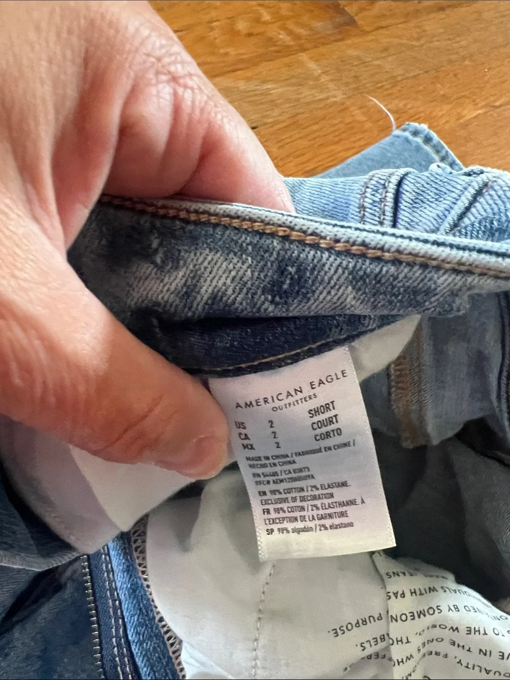 American Eagle Outfitters Light Blue & Medium Blue Distressed jeggings